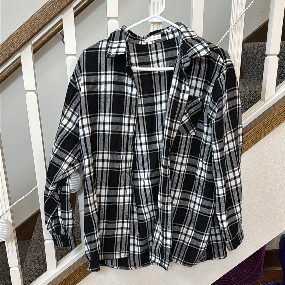 Black and White Plaid Shirt